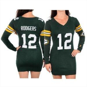 Green Bay Packers NFL Sweater Dress Aaron Rogers 12 Size Medium football